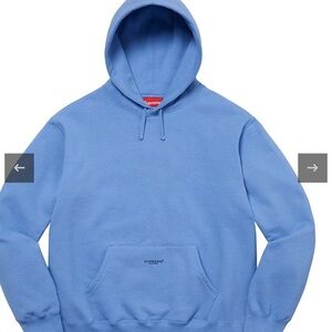 Supreme Light Blue Hoodie Micro Logo